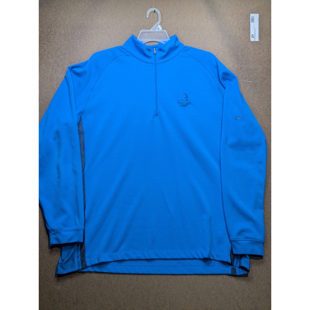 Nike Golf Fit Dry Mens XL Blue Quarter Zip Pullover Long Sleeve Shirt